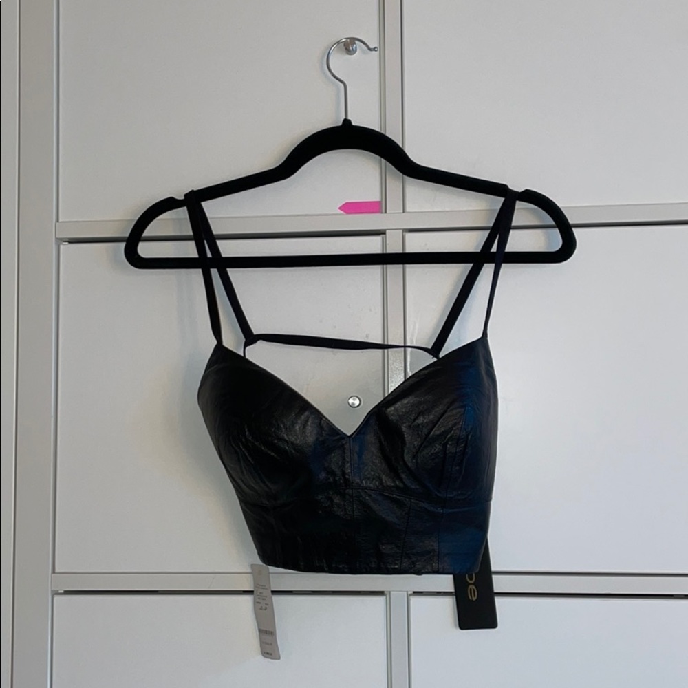New Bebe Leather Top